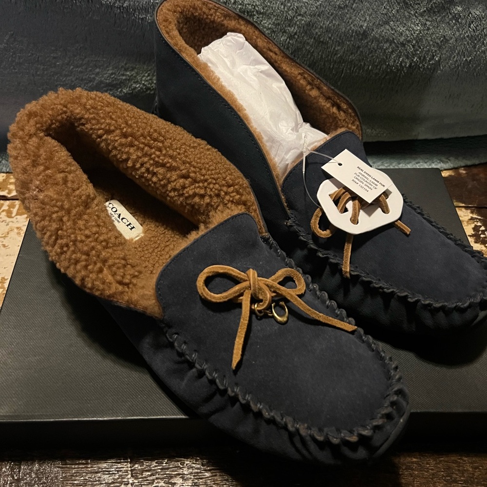 NWB Coach Mens Suede Drivers; 9.5
